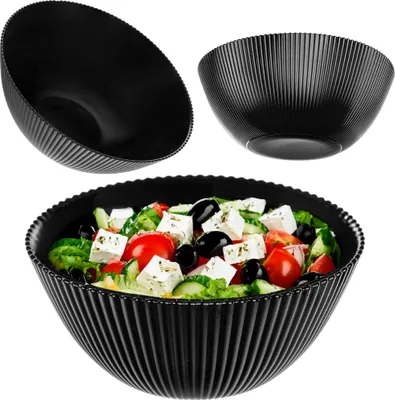 Produktbild von KADAX Salatschüssel 20 cm, 1 Stück, schwarze Schüssel aus Opalglas, ideal als Müslischalen, Suppenschalen, Salatschalen, Dessertschalen oder Servierschalen (Schwarz)