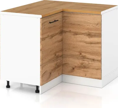 Zdjęcie produktu dla Szafka Kuchenna Stojąca Z Blatem Narożna 90X90Cm Spremium Dąb Wotan