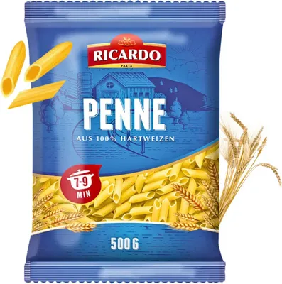 Produktbild von RICARDO Pasta Penne 500g Teigwaren Italienische Nudeln