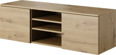 Produktbild von Wandmontierter RTV-Schrank, 120x38x37, TV-Schrank, modern matt, TV-Lowboard ARTISAN-Eiche