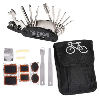 Image de Kit de réparation de vélo multifonctionnel, kit d'outils de vélo 16 en 1