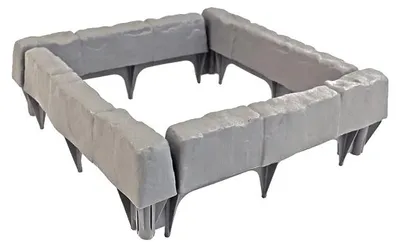Obrázok produktu pre Ohraničenie záhrady, imitácia kameňa, odolný vonkajší dizajn, svetlosivá farba