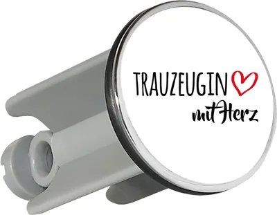 Produktbild von Huuraa Waschbeckenstöpsel Trauzeugin mit Herz 4cm höhenverstellbar Abflussstopfen Geschenkidee