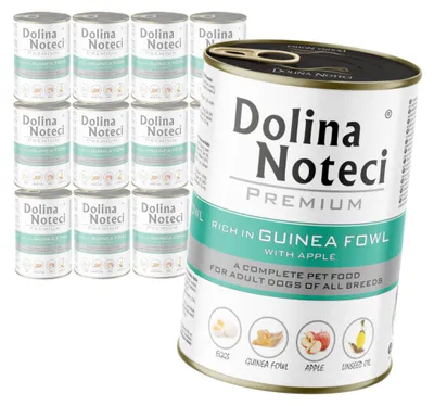 Produktbild von Dolina Noteci Premium Reich an Perlhuhn mit Apfel 12x400g Dose Nassfutter für Hunde