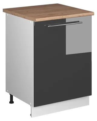 Obrázok produktu pre Spodná skrinka pod drez Vicco Fame-Line Antracit vysoký lesk/biely 60 cm, Model 62185
