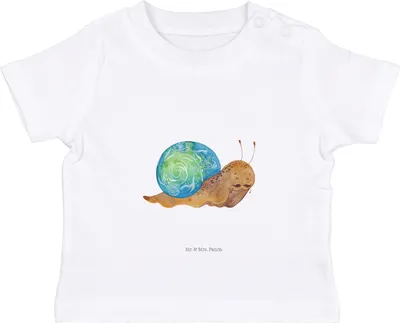 Produktbild von Mr. & Mrs. Panda Babyshirt Schnecke Sir 6. - 12. Monat - Weiß - Geschenk, Lustige Sprüche, Kinder Oberteil, Weisheit, Schnecken,  T-Shirt, Baby Shirt, Organic