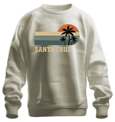 Immagine prodotto di Santa Cruz Palm Sunset Retro California Beach Surf Unisex Felpa Pullover, Nature, L