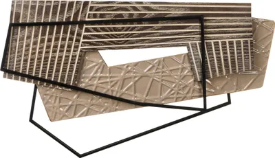 Produktbild von BELIANI Wanddekoration Braun Metall 57 x 36 cm Handgefertigt Industrial Style Akzentstück Kunstwerk Dekoration für Wände