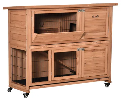Immagine prodotto di Conigliera da Esterno 122x50x101 cm in Legno Arancione
