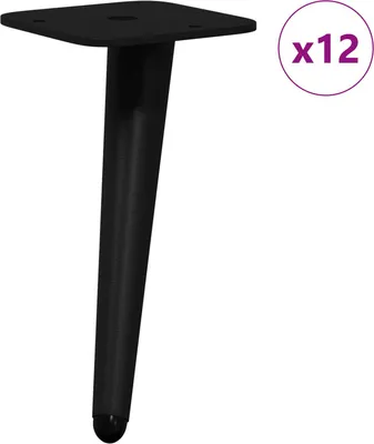 Immagine prodotto di vidaXL Piedi 12 pezzi nero 56 x 56 x 100 mm ferro