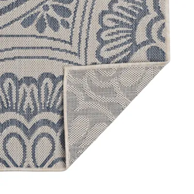 Produktbild von vidaXL Outdoor-Teppich Flachgewebe 160x230 cm Blaues Muster