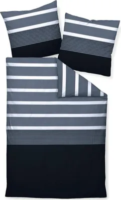 Produktbild von Janine Feinbiber-Bettwäsche-Garnitur Davos 65030 Farbe silber Größe 200x200cm+2x80x80