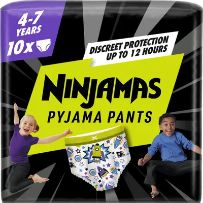 Produktbild von NINJAMAS Kalhotky plenkové Pyjama Pants Kosmické lodě, 10 ks, 7 let, 17kg-30kg