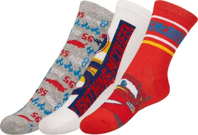 Produktbild von Kindersocken Cars - Set aus 3 Paaren - 23-26 - Weiß,Rot,Orange,Blau,Grau