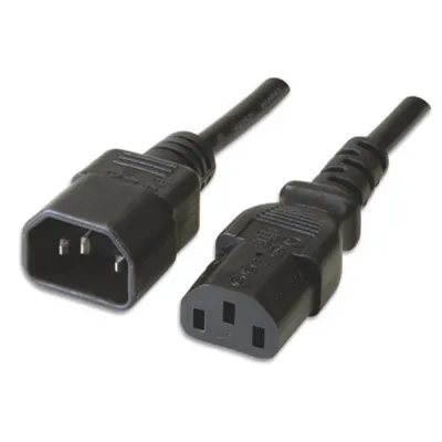 Produktbild von MANHATTAN Stromkabel C13 auf C14 Kaltgeräteverlängerung 3 m Verlängerungskabel für Kaltgeräte C13-Buchse auf C14-Stecker 10 A 250 V