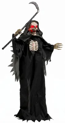 Produktbild von HOMCOM 170 cm Halloween Animierte Sensenmann Sound- und Berührungsaktivierung