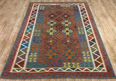 Produktbild von Teppich KELIM ORIGINAL | Farbe: Multi; Größe: 185x254 cm | strapazierfähig und leicht zu reinigen | Wohnzimmer | Schlafzimmer