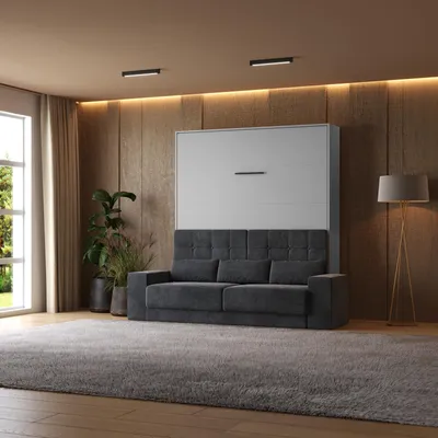 Produktbild von SMARTBett Schrankbett  M1 180x200 Vertikal inkl.Anthrazit SOFA Hellgrau