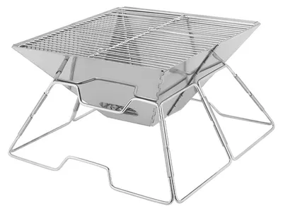 Image de Elzusha - Barbecue à charbon pliable - Grill en acier inoxydable portable avec sac, idéal pour le camping et les pique-niques