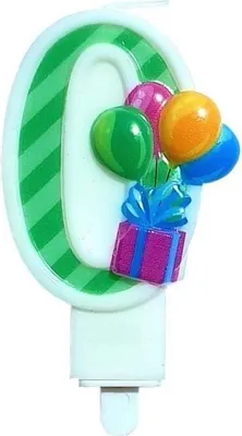 Produktbild von Geburtstagskerze „0“ mit Luftballons – GoParty