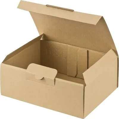 Produktbild von 50x Versandkarton 200x150x74mm schnelle Aufrichtung mit Steckverschluss Warenpost International braun