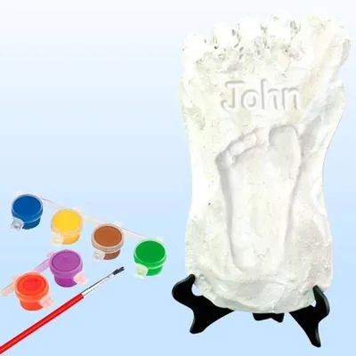 Produktbild von Kinder Fußabdruck Set Babyfuß Modell Geschenk Geburt Taufe Babyerinnerung