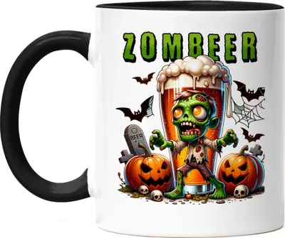 Produktbild von Zombeer Tasse Schwarz Halloween Bier Zombie Grusel Party Lustig