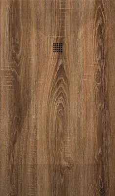 Produktbild von Mineralguss-Duschwanne extra flach DEKOR HALIFAX Holzoptik 90x110 cm