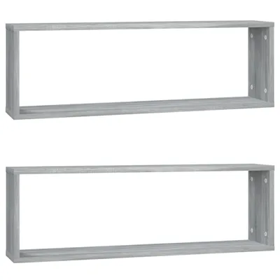 Obrázok produktu pre vidaXL Nástenné police 2 ks Sivá Sonoma 80x15x26,5 cm odvodený drevený výrobok