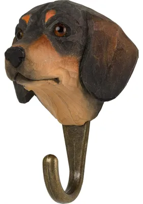 Produktbild von Wildlife Garden Decohook Wandhaken Dachshund (handgeschnitzt)