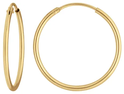 Produktbild von Paar Ohrringe Creolen rund schlicht Ohrschmuck aus 333 Gold Gelbgold 24,7x1,5mm