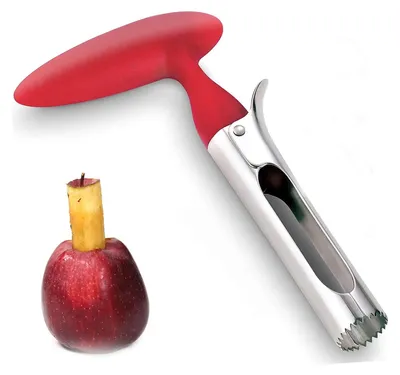 Produktbild von Apfelentkerner Apfelkernausstecher Edelstahl Apple oder Pear Entkerner Entfernermit Core mit scharfer gezackter Klinge Angle Handle Red