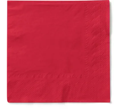Produktbild von Tissue Serviette Rot, 33 x 33 cm, 3-lagig, 100 Stück - Mank
