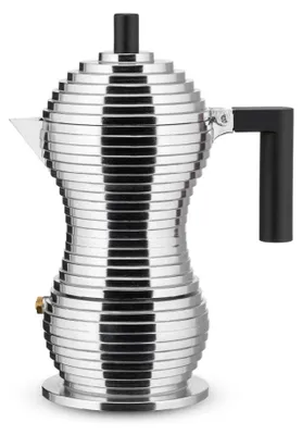 Produktbild von Alessi Pulcina MDL02/3 B Espresso-Kaffeemaschine aus Aluminiumguss, 3 Tassen, Schwarz