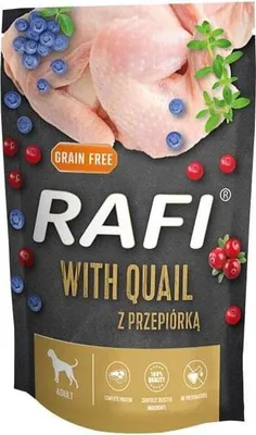 Immagine prodotto di Rafi Cibo umido per cani con quaglia con mirtilli e mirtilli rossi 500 G