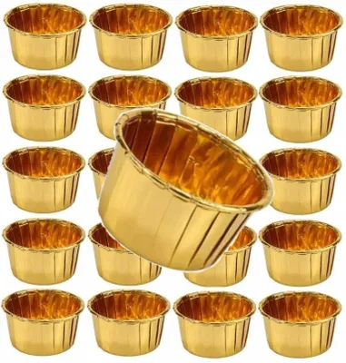 Produktbild von Elhandel Goldene Muffinformen für Cupcakes, 20 Stück