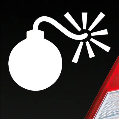 Produktbild von Auto Aufkleber Bombe Explosion Laut Speed Fast 12x9 cm Weiss Matt Sticker Heckscheibenaufkleber