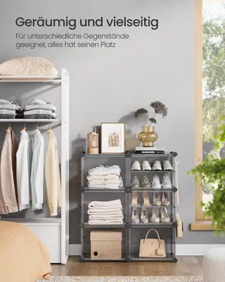 Produktbild von Schuhregal mit 6 Fächern, Schuhschrank, 30 x 40 x 30 cm pro Fach