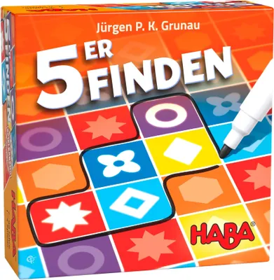 Produktbild von HABA 305283 - 5ER FINDEN, Familienspiel ab 7 Jahren, Spiel mit 2 Spieloptionen und einer Solovariante, auch bei Farbenblindheit geeignet