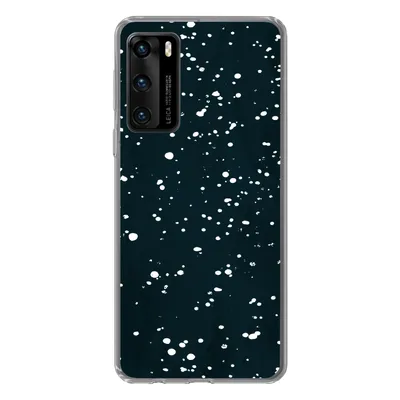 Produktbild von MuchoWow® Handyhülle Schutzhülle Hülle für Huawei P40 Polka dots - Schwarz - Weiß Silikon Softcase Handy Hülle - Handytasche