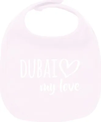 Produktbild von Huuraa Unisex Babylatz Dubai my love Geschenk Babypink  Baumwolle Dubai Mitbringsel