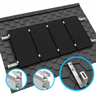 Produktbild von Erweiterungs-Montageset Klickfix Silber für PV-Befestigung auf Bitumen & Schrägdach Montageset für PV-Module, Balkonkraftwerk Halterung Dachmontage