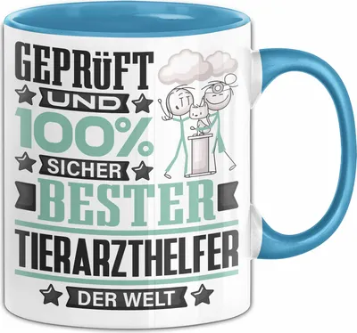 Produktbild von Tierarzthelfer Geschenk Lustiger Spruch für Tierarzthelfer Geschenkidee Bester Tierarzthelfer Der Welt (Blau)