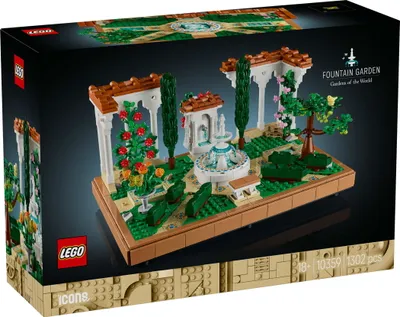 Produktbild von LEGO Icons Springbrunnengarten - Miniatur Bauset für Erwachsene mit Laubengängen, Zypressen, Bäumen, Weinreben, Blumen - Kreative Geschenkidee zum Geburtstag, Einweihung für Frauen, Männer - 10359