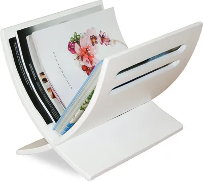 Image de Journaux Panier magazine en bois blanc