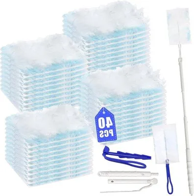 Productafbeelding van Stofmagneet Navulverpakking - Stofdoek Set - Huis Reinigen - Elektrostatische Adsorptie - 42 Stuks - Grijs