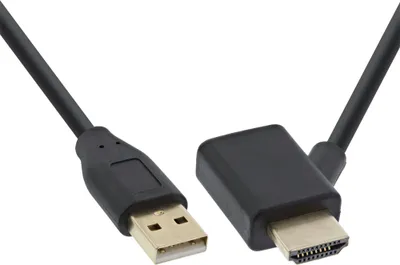 Image de InLine® Adaptateur HDMI prise/prise avec alimentation USB, 0,5m