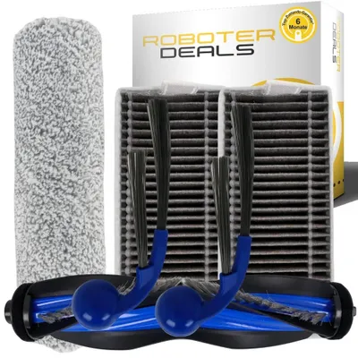 Image de Kit d'accessoires, pièces de rechange pour aspirateur robot Ecovacs Deebot T80 Omni (2 filtres, 2 brosses latérales, 1 brosse de nettoyage, 1 brosse principale)
