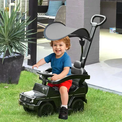 Produktbild von Sweiko Rutschauto mit Schiebstange Mercedes-Benz G350 Rutschfahrzeug mit Lenkrad 3-in-1 Schiebeauto für 18-36 Monate Kinder Schwarz