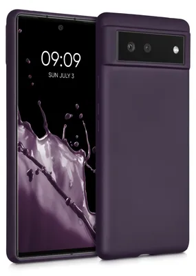 Produktbild von kwmobile Handyhülle für Google Pixel 6 Hülle - Silikon Case metallisch schimmernd - Schutzhülle Cover - Metallic Brombeere